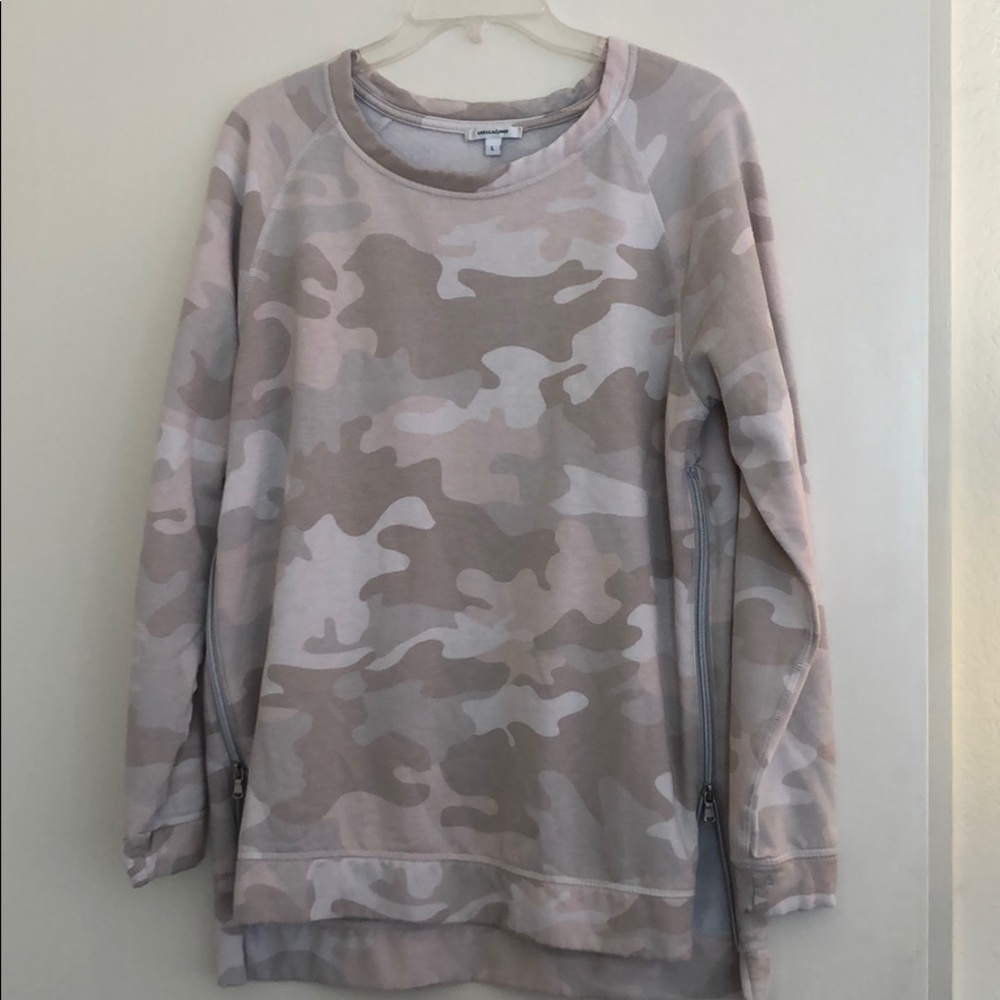 Pink Camo Sweatshirt with Side Zippers